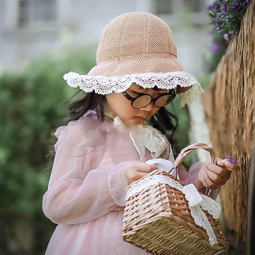 Children's Mini Hand Woven Basket Handbag Mini Handbag Cute Woven Basket Purse For Little Girls Toddlers