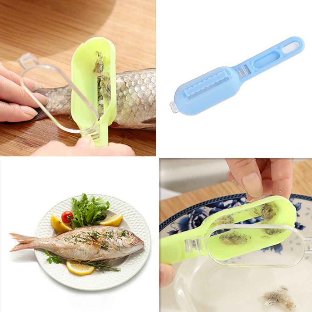 Kalan suomu kaavin kalaveitsi keittiötarvikkeet ruostumaton teräs muovi kalan suomu höyläys kala- ja äyriäistyökalu kalapinsetit