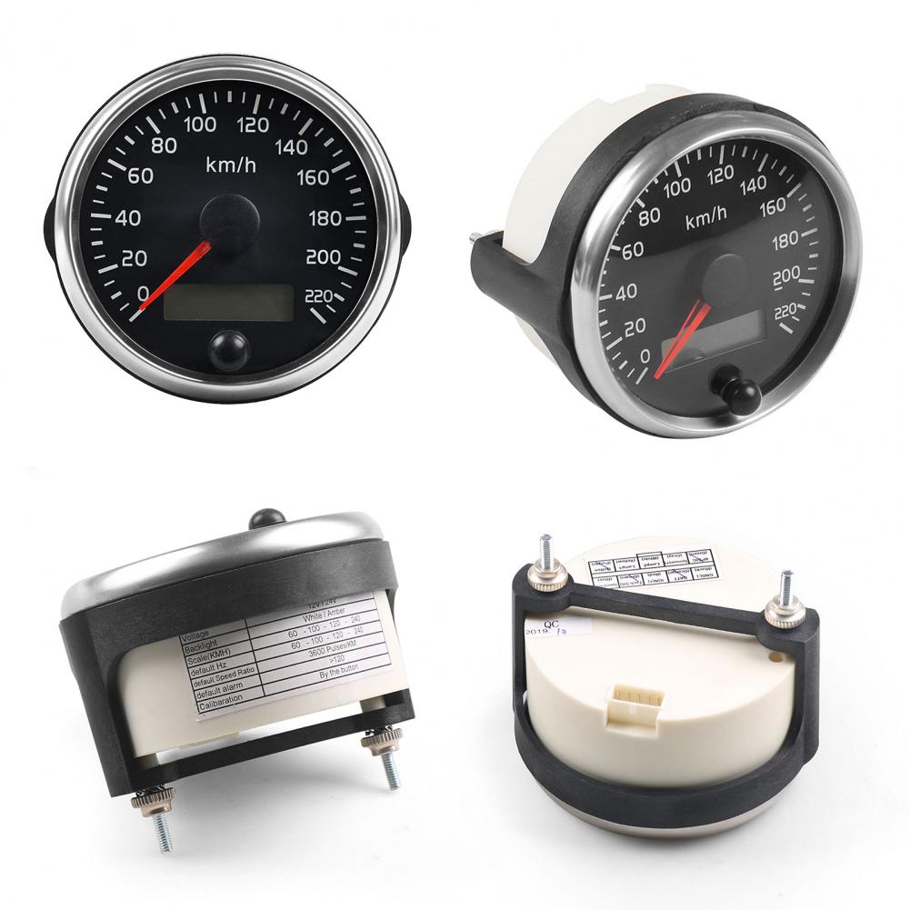 2 In 1 Speedometer Rust-proof ABS Universal 85mm Speedometer for Outdoor 12/24(v) 2 Inch Sensitive Mileage Counter Speed Gauge