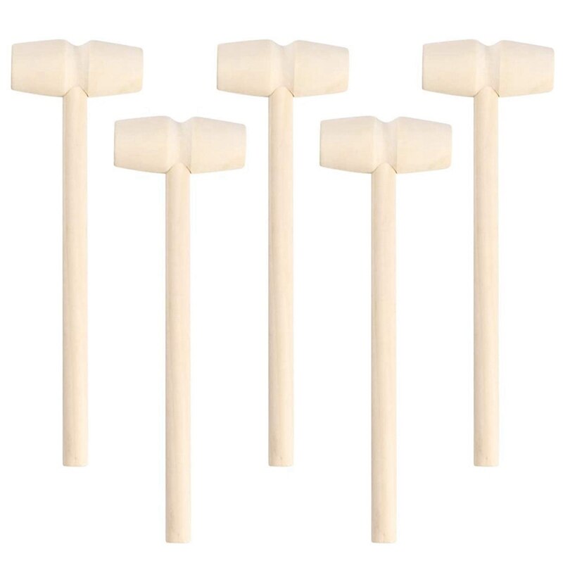 30Pcs Houten Hamer Kreeft Schelpdieren Krab Hardhout Mallet Hamer Speelgoed Voor Jongens Meisjes Lederen Craft Sieraden Maken: Default Title