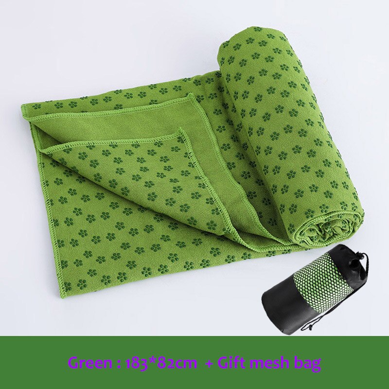 Esterilla de Yoga antideslizante de microfibra para Pilates, cubierta interior de Fitness, mantas con bolsa de malla gratis, 183x82cm/72 &#39;&#39;x 32&#39;&#39;: Verde