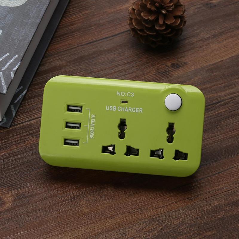 5V 10A UK Plug 3 USB Port Quick Charging Hub Charger Universal Adapter Dock Power Strip Travel Converter AC 110-250V