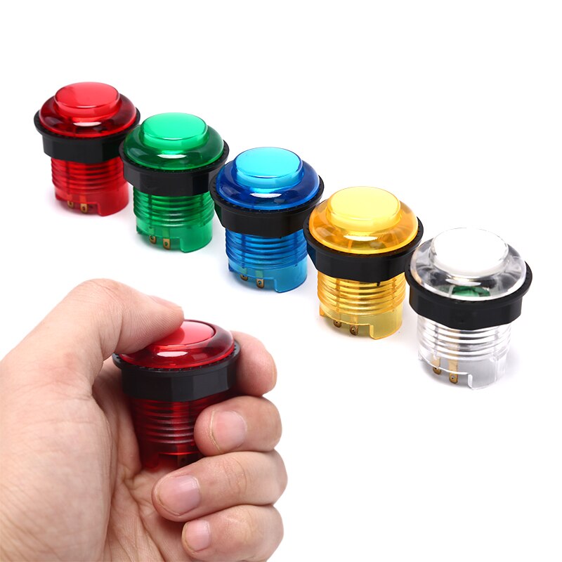 1 st. 28mm led arcade drukknop arcade startknop schakelaar 5v verlichte knoppen arcade kast accessoires