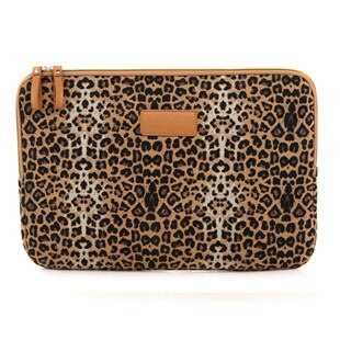 Leopard Canvas Fabric Sleeve Case Bag Notebook laptop sleeve 8/9/10/11/12/13/14/15 Inch for MacBook Air Pro Lenovo Dell HP: Black / 10-inch