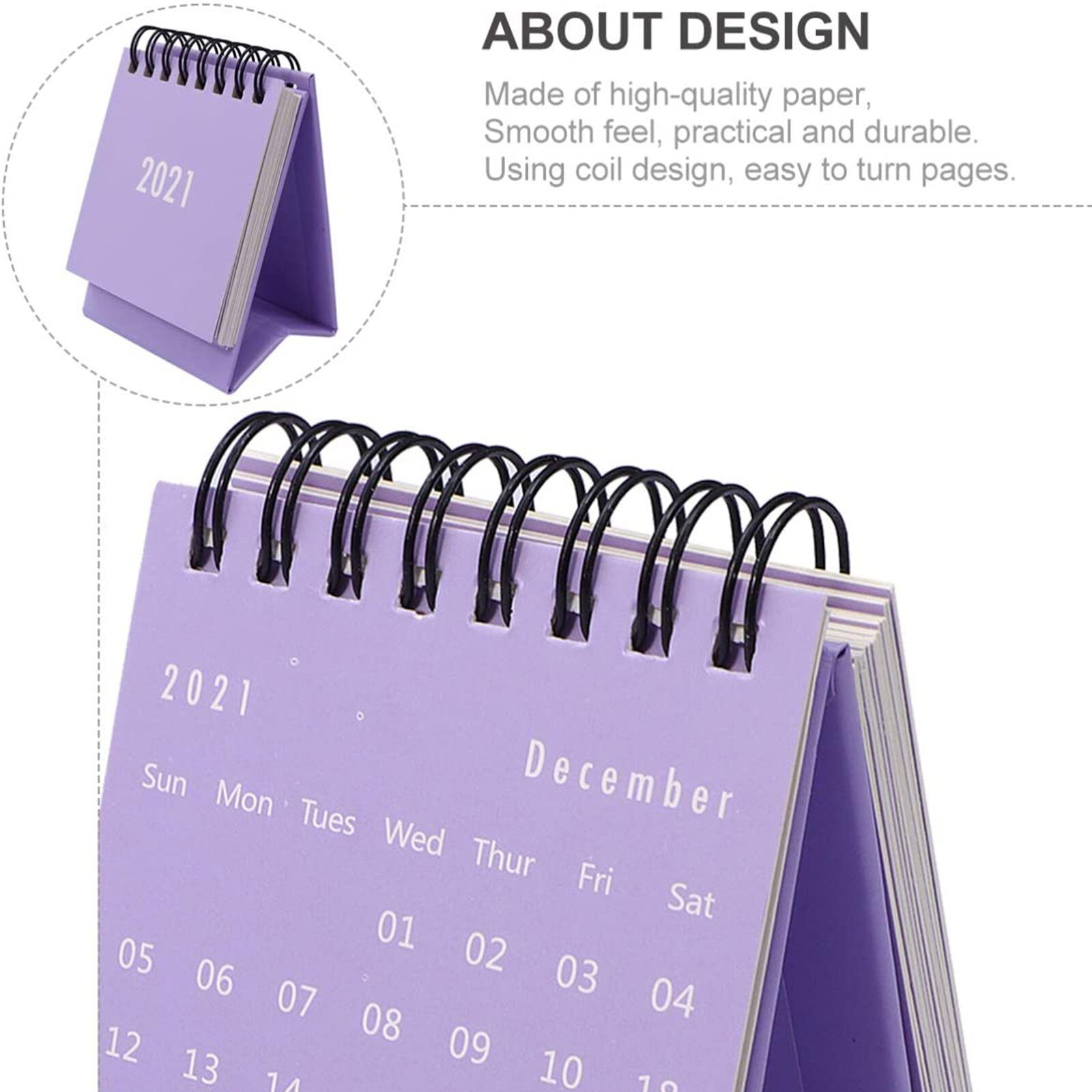 Desktop Mini English Calendar Portable Foldable Paper Calendar Multipurpose Daily Scheduler Table Planner Yearly Agenda