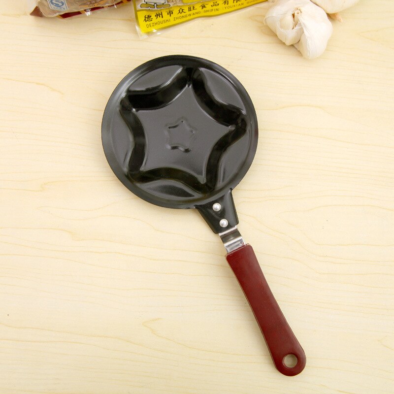 Mini Egg Fry Keuken Benodigdheden Ontbijt Liefde Pan Pannenkoek Pan Hart Omelet Pan Jarhead Zonder Pot Gietijzer Zwart: star