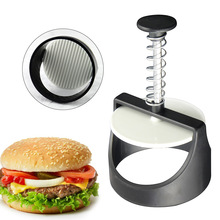 Hjemmekjøkken rund form hamburgerpress rustfritt stål hamburger patty maker trykk burger kjøttmaker form kjøkkenutstyr