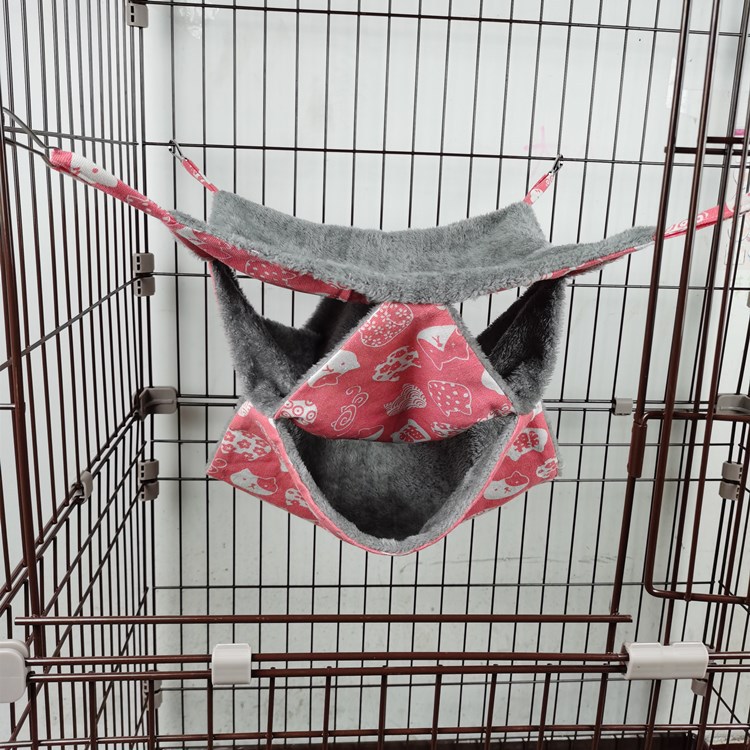 Petaurus Breviceps Warm Double Layered Hammock Three Layer Pet Hanging Squirrel Sleeping Bag Pet Supplies Hamster Hammock