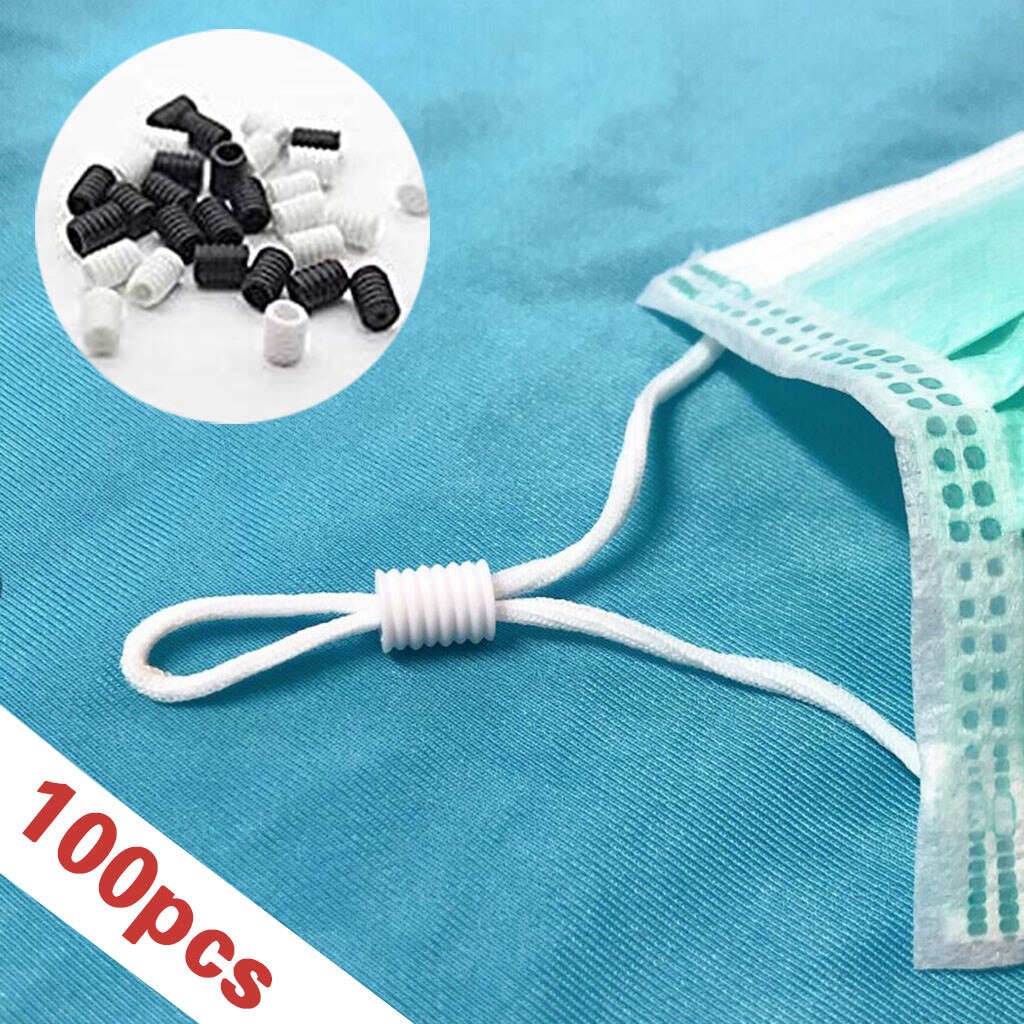 100Pcs Richter Masker Elastische Aanpassing Gesp Platte Aanpassing Gesp Voor Masker Elastische Koord Stopper Touw Slot Diy Strap Cord end