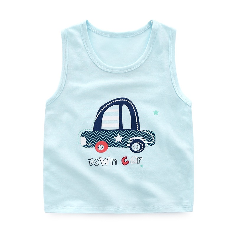 3 stk/parti gutter tank top baby bomull vest for gutter jenter tegneserie trykt ermeløse tank topper bomull undertøy barne vest klær