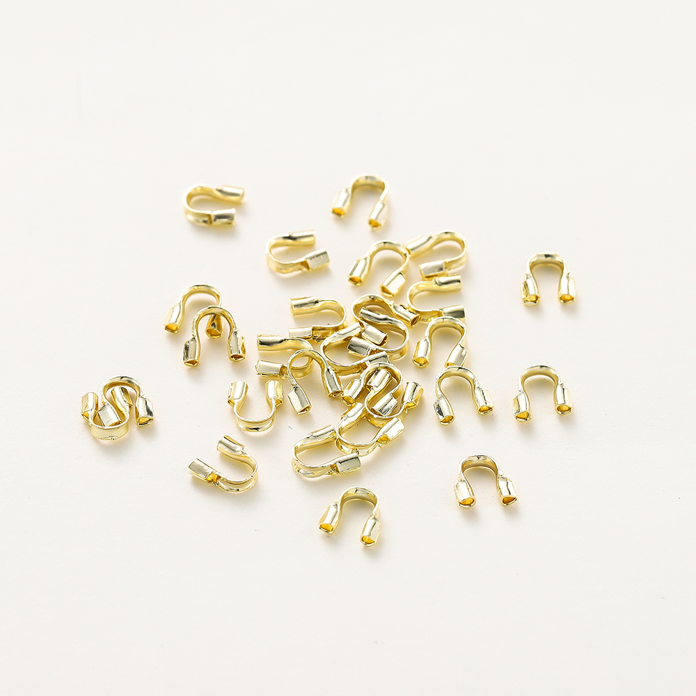 14K/18K Gold Plated Brass Wire Protectors Wire Guard Protector Loop U Shape Clasps Connector for DIY Jewelry Making Accessories: 14mm / WHITE