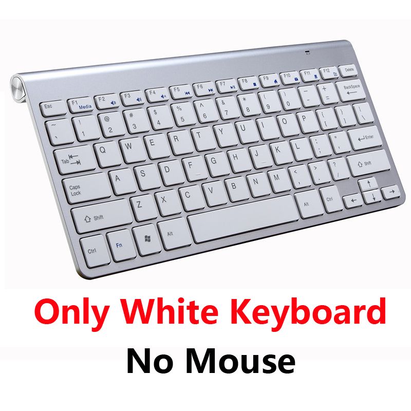 Portable Mini Wireless Keyboard 2.4GHz Multimedia Computer Mouse Keyboard Set Combo For Laptop Desktop Mac PC Notebook Smart TV: Only White Keyboard