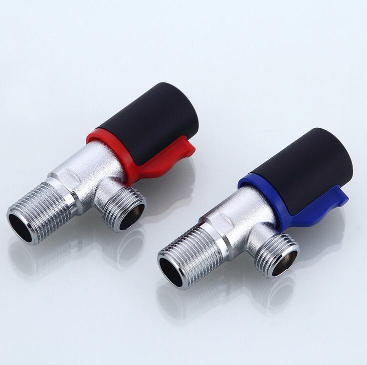 Copper cold and water stop valve triangle valve, Kitchen filling valve chrome plated,Bathroom water heater inlet valve brass