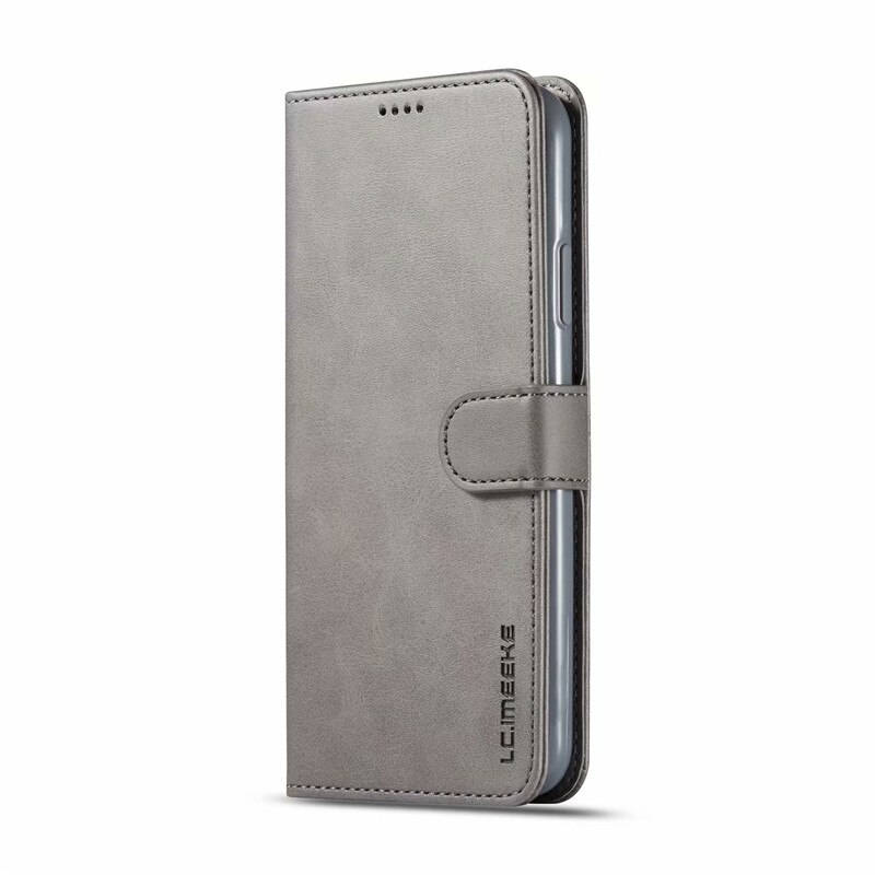 For iphone SE Case Leather Vintage Phone Case On iphone SE Case Flip Magnetic Wallet Case For iphone SE Cover Bag: Gray