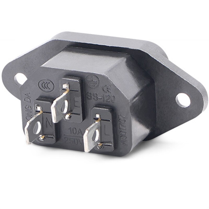 3 szt. AC 250V 10A 3P IEC320 C14 wtyk męnarty płyta gniazda zasilania złącza 3 zaciski pinowe CZYC