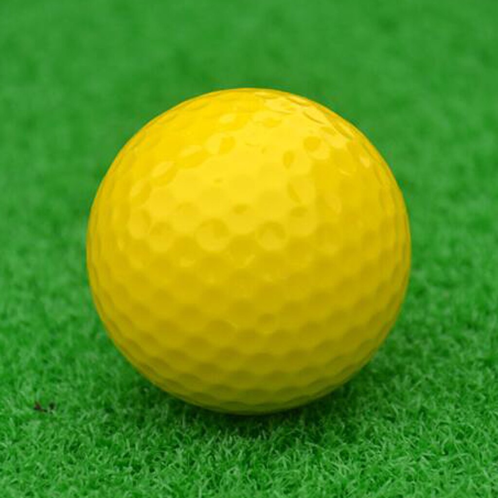 Practice Golf Ball, Yellow Synthetic Rubber, Indoor Outdoor Golf Training Aid