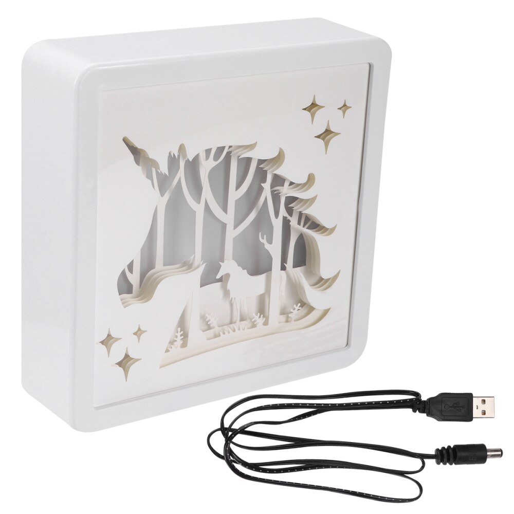 1Pc 3D Paper Carving Plastic Premium Retro Durable Useful Unicorn Pattern for Bedroom