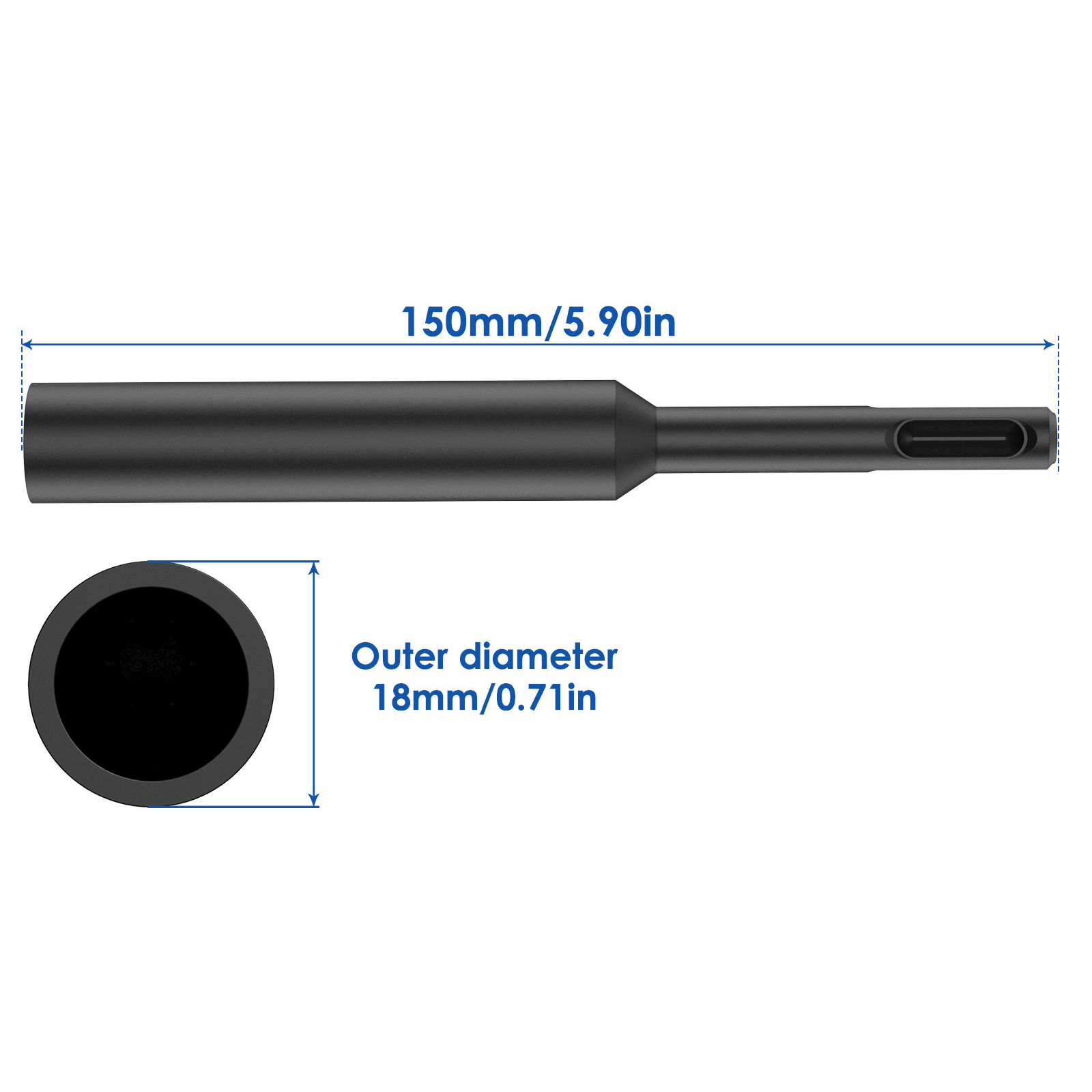 SDS Plus Ground Rod Driver for 5/8Inch and 3/4Inch Ground Rods Durable Hardened Steel for SDS Plus Rotary Hammer Drill Power Too: Silver