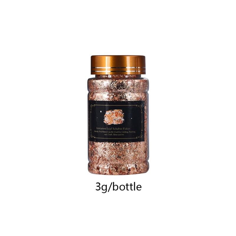 1 Bottle Gold Leaf Flakes Resin Filler Gold Silver Confetti Filling For DIY Epoxy Resin Craft Nail Art Foil Paper Jewelry Making: rose gold-3g