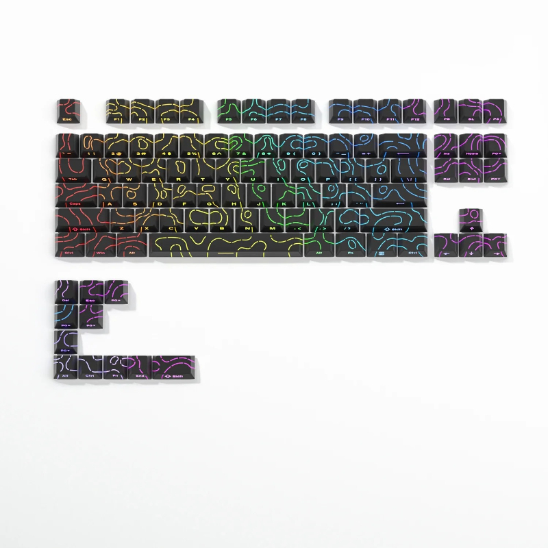 Teclas topográficas blancas de 98 teclas, teclas PBT 4,0, doble disparo, impresión lateral, brillo a través de teclas retroiluminadas para teclado mecánico MX Gamer: Beige
