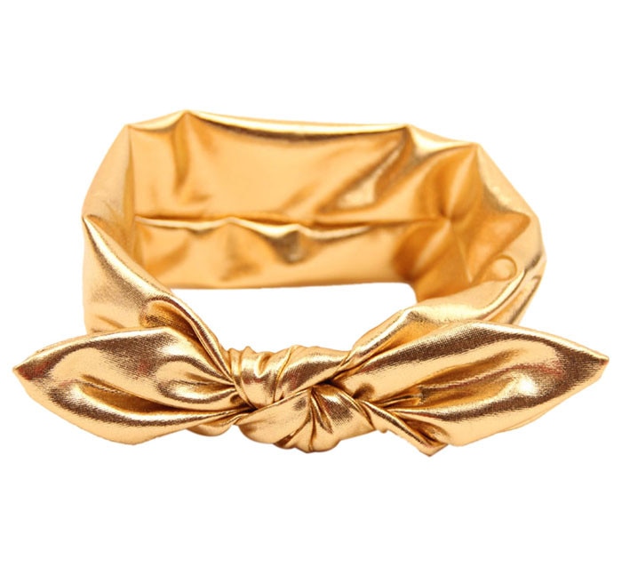 2017 venda quente klv crianças bandana hairbands para meninos meninas moda coelho design elasticidade lavar ouro bebê bandana acessório de cabelo: Ouro / Dourado