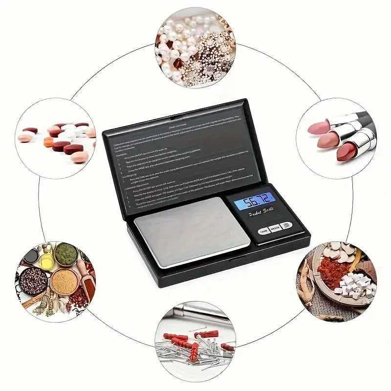 1pc Jewelry Mini Stainless Steel Electronic Scale Digital Pocket Scale Gold Gram Balance Weight Scale Portable Pocket Scale