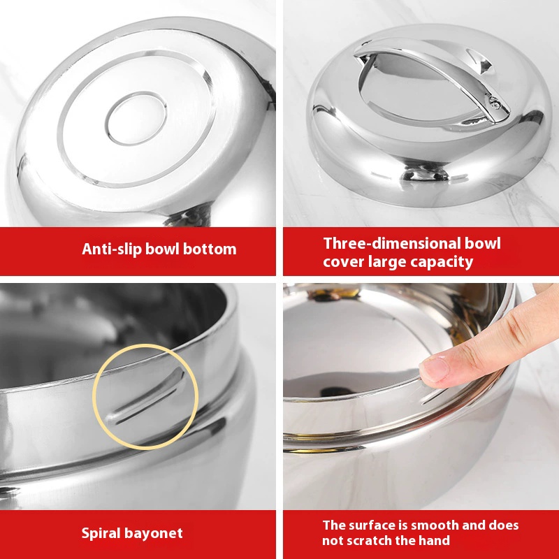 Fiambrera de acero inoxidable 800 ml, 1000 ml, 1300 ml, fiambrera a prueba de fugas con aislamiento de doble capa - Contenedor térmico para el almuerzo