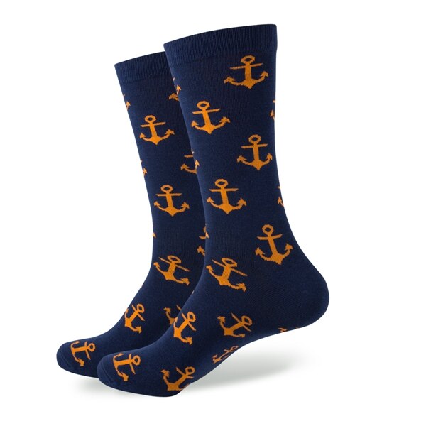 Calcetines de algodón peinado con ancla para hombre, medias de boda, talla estadounidense (7,5-12), estilo,: 393