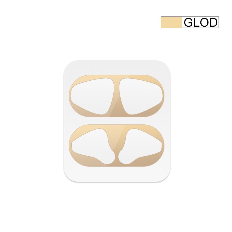 Dust Guard Effen Skin Shell Oortelefoon Case Installeren Stofdicht Praktische Bescherming Sticker Metalen Duurzaam Voor Airpods 2 2nd: Gold