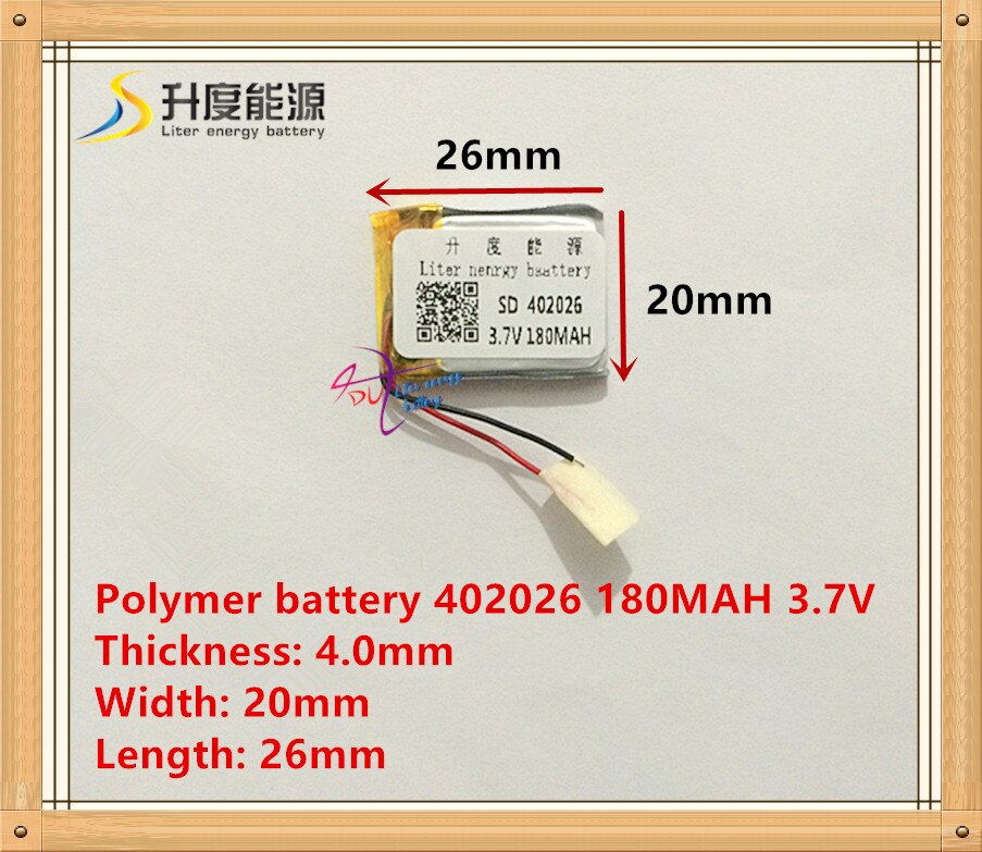 Batería de polímero de litio 402026 042026 180mAh, auriculares Bluetooth, producto , 3,7 V