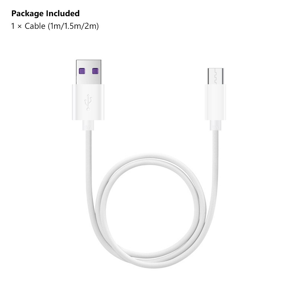 1m 1.5m 2m 5A Carregamento Rápido de Alta Velocidade Tipo C Cabo de Sincronização USB Cabo de Carregamento de Dados Para Samsung Galaxy S9 S10 Huawei Xiaomi Oneplus