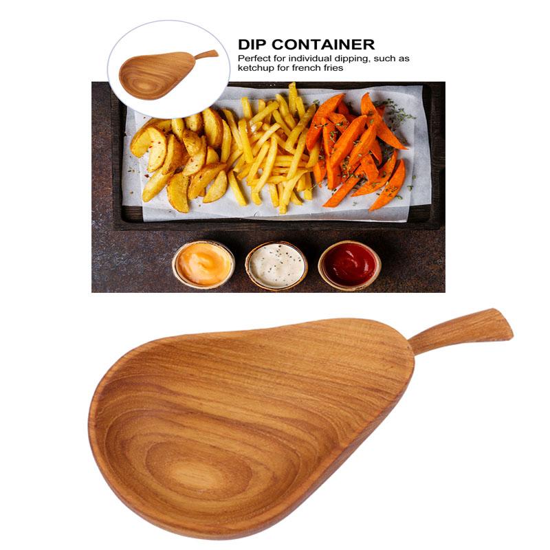 Wooden Sauce Dish Practical Sauce Dish Restaurant Pear-shaped Sauce Plate