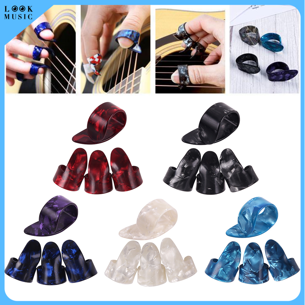 Plúas de guitarra, funda para pulgar, púas para bajo eléctrico acústico, ukelele, púas para guitarra, 4 Uds., 1 pulgada + 3 dedos