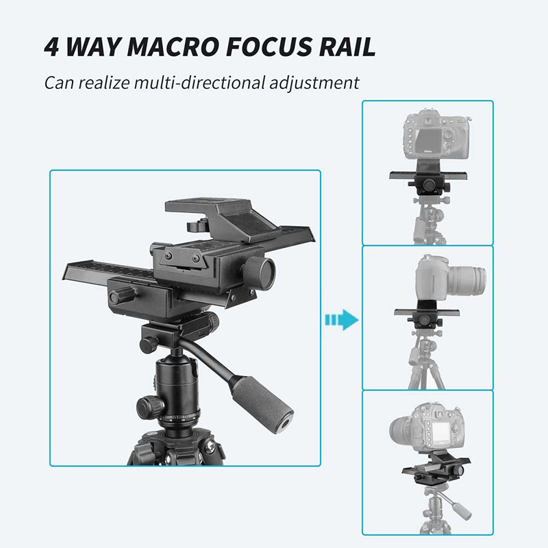 Rail 4-Weg Macro Focus Voor Canon Dslr Camera Nikon Sigma
