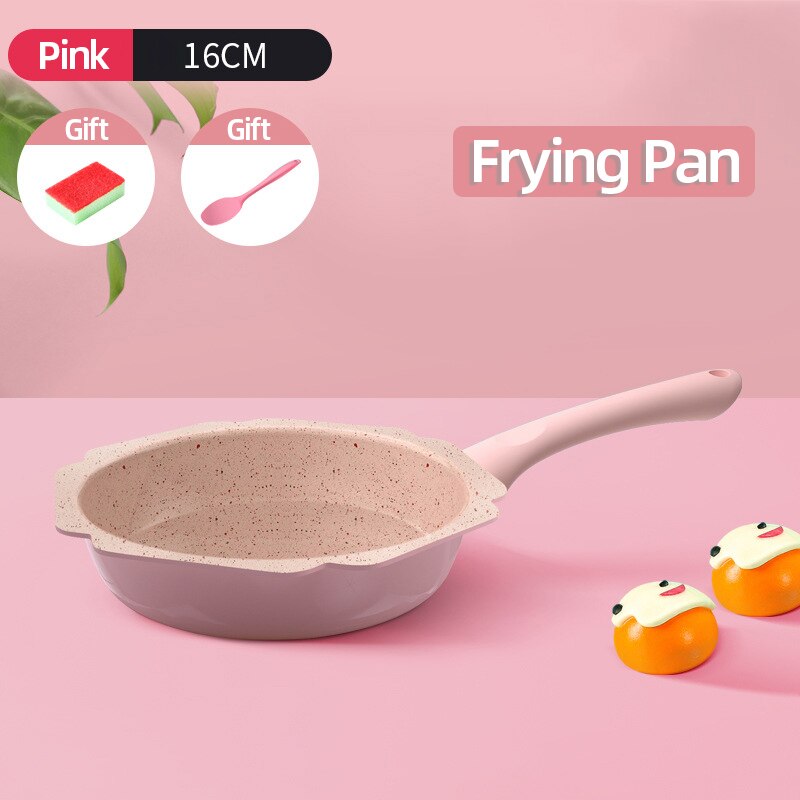 1.7L Induction Cooker Soup Cooking Instant Noodle Bowl With Transparent Lid Mini Enamel Nonstick Small Coffee Milk Pot: 16cm With Gift