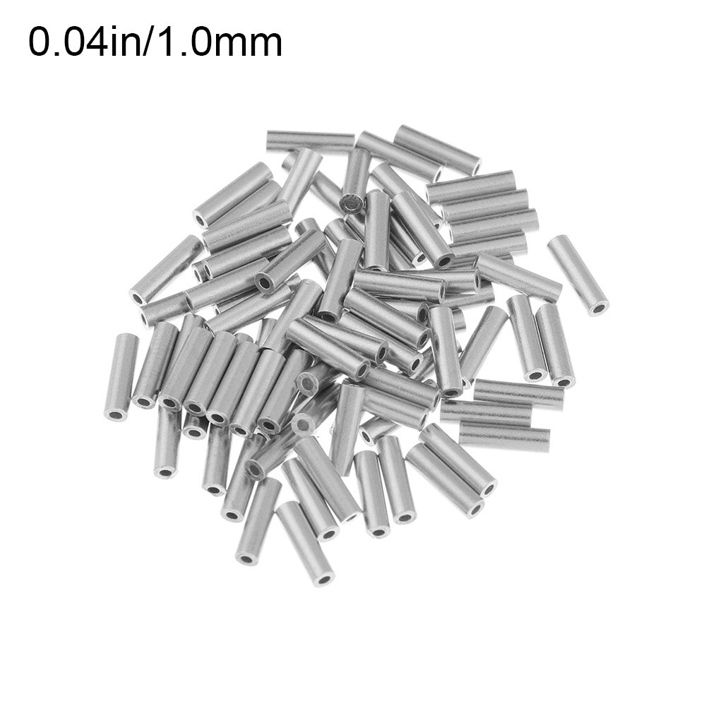 100 Stks/partij Wit Ronde Real Aluminium Buis Draad Pijp Crimp Mouwen Zee Vislijn Buis Accessoires: 1.0mm