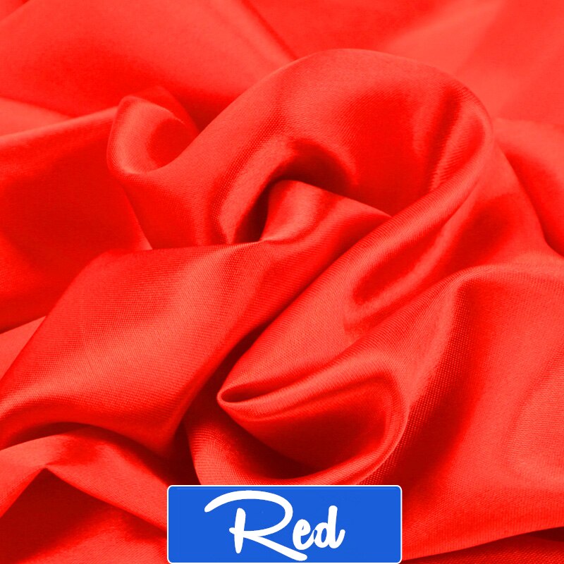 100cm*150cm 16Colors Silks and Satins Fabric Satin Color Butyl Silk Box Lining Lieb Shiny fabrics Clothing Sewing Plain: Red