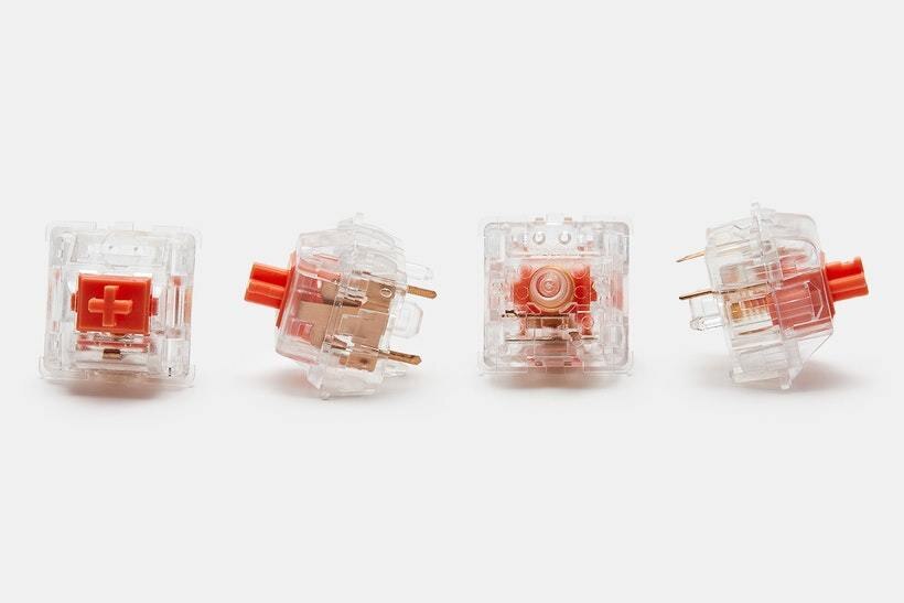 10 unidades/pacote everglide transparente emblemática interruptor de teclado mecânico sakura rosa/verde esmeralda/coral vermelho/âmbar eixo laranja