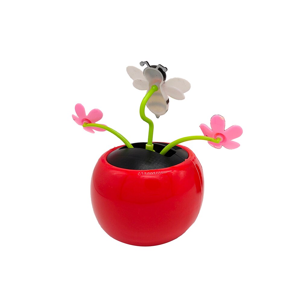 Solar Powered Swing Dancing Flower Bee Toy Home Car Ornament Decoration