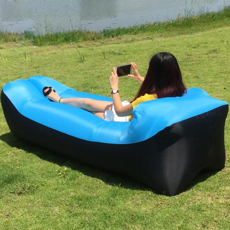 240*70cm påsar strandsoffa camping utomhusprodukter snabb uppfällbar luftbäddsoffa bra sovsäck uppblåsbar luftsäck: Himmelsblå