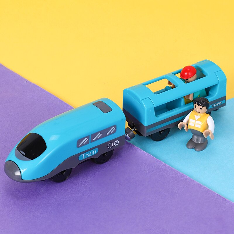 Telecomando RC elettrico piccolo treno giocattoli Set collegato con binario ferroviario in legno interessanti giocattoli presenti Tor bambini nuovo: 20