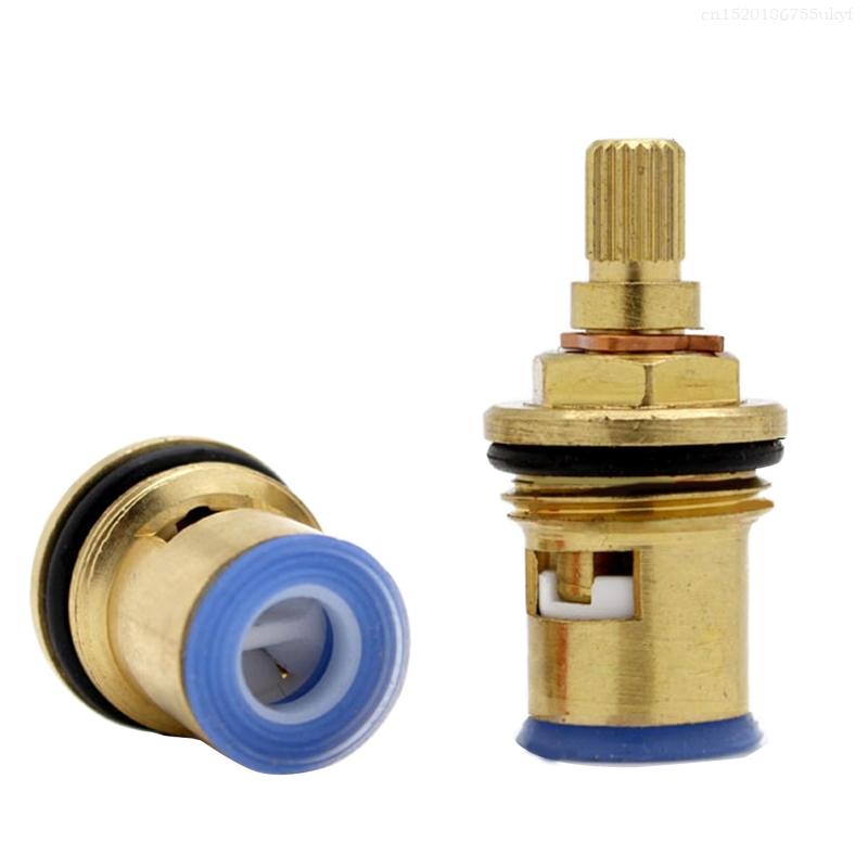 Brass Ceramic Cartridge Inner Faucet for Valve Faucet Cartridge 20 Teeth Replacement Tap Valves for Bathroom Kitche: WHITE