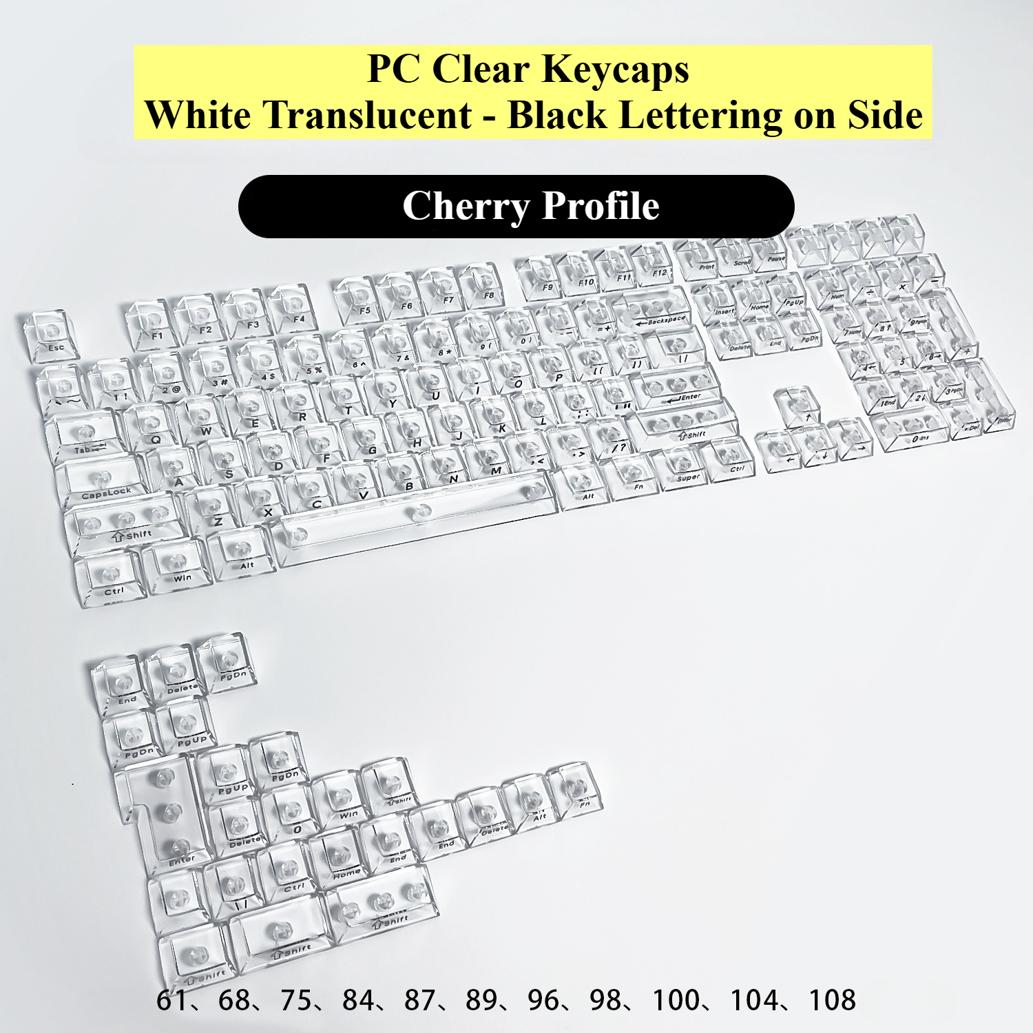 Fully Transparent Ice Cube Keycaps PC Transparent Cherry Profile Keycaps for Gaming Mechanical Keyboard Key Caps Custom Keyboard: Khaki