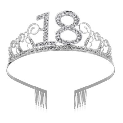 Décorations de fête d'anniversaire pour adultes, 30, 40, 50, diadème en cristal, couronne de princesse, accessoires, décoration de joyeux 30 ans: 18