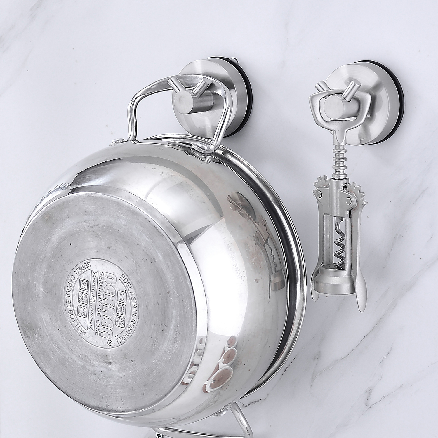 Crochet de douche à ventouse solide en acier inoxydable, 2 pièces, crochet de serviette sous vide, noir, étanche, pour la cuisine et la salle de bain, pour la Robe, 5KG