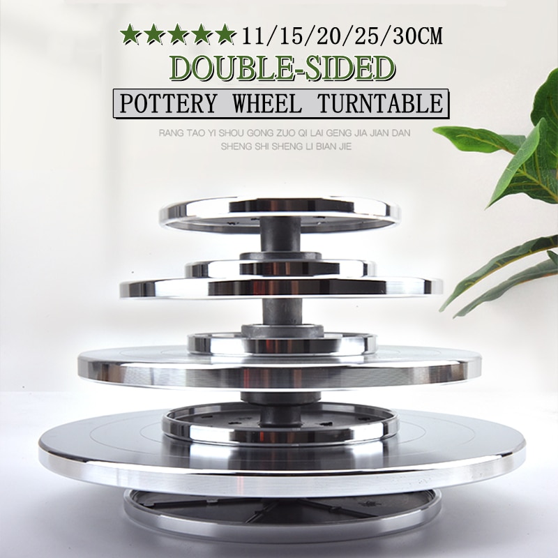 11/15/20/25/30CM Pottery Wheel Aluminum Forming Turntable Double-Sided Pottery Wheels Turntable Sculpture Ceramic DIY Clay Tools