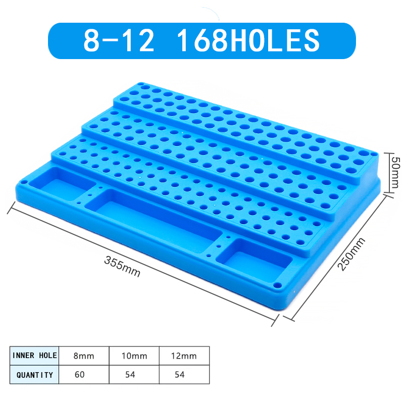 Boîte à outils de fraise, boîte de rangement de 288 trous, boîte de rangement de foret 4mm 16mm CNC, organisateur d'outils, support d'accessoires multifonctionnel: 32mm
