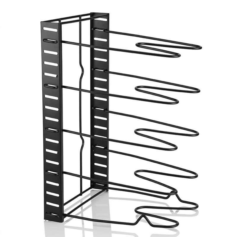 Pot and Pan Organizer for Cabinet Adjustable 8 Non-Slip Tiers Pot Rack with 3 DIY Methods Kitchen Organizer Rack for Pots &amp; Pans: 5 Tires