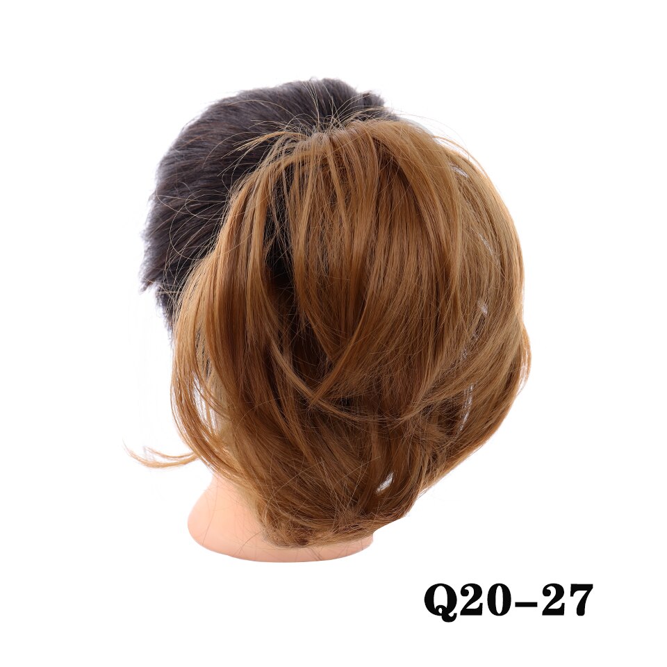 Lupu Grijs Bruin Bed Steil Haar Extensions Pad Elastische Haar Touw Rubber Band Chignon Donut Haar Broodje: T1B/4/30