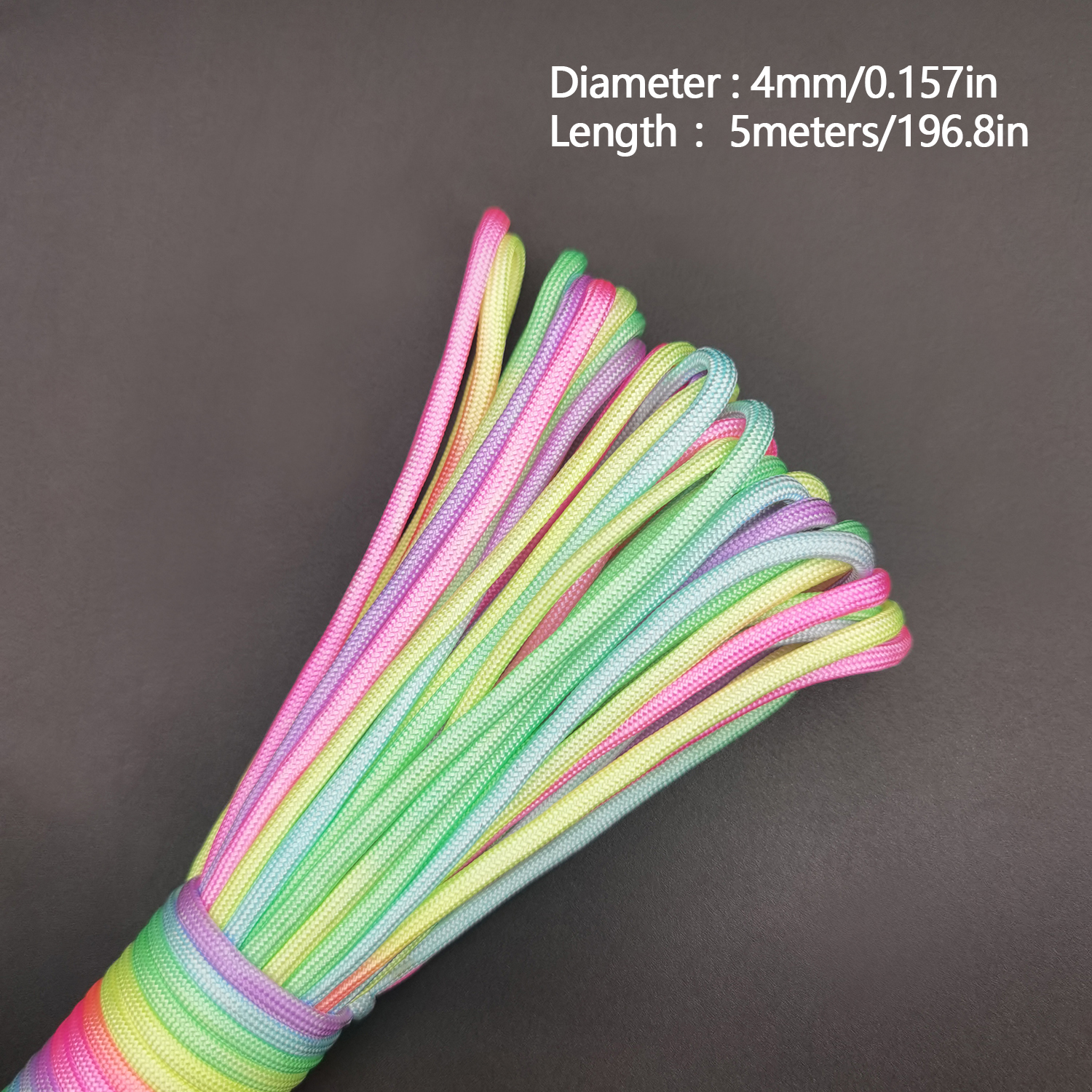 Cuerda de arco iris de 31 metros, 2mm /3mm /4mm de diámetro, 7 hebras, cuerda de paracaídas, escalada, camping, equipo de supervivencia, pulsera de cuerda de paracaídas